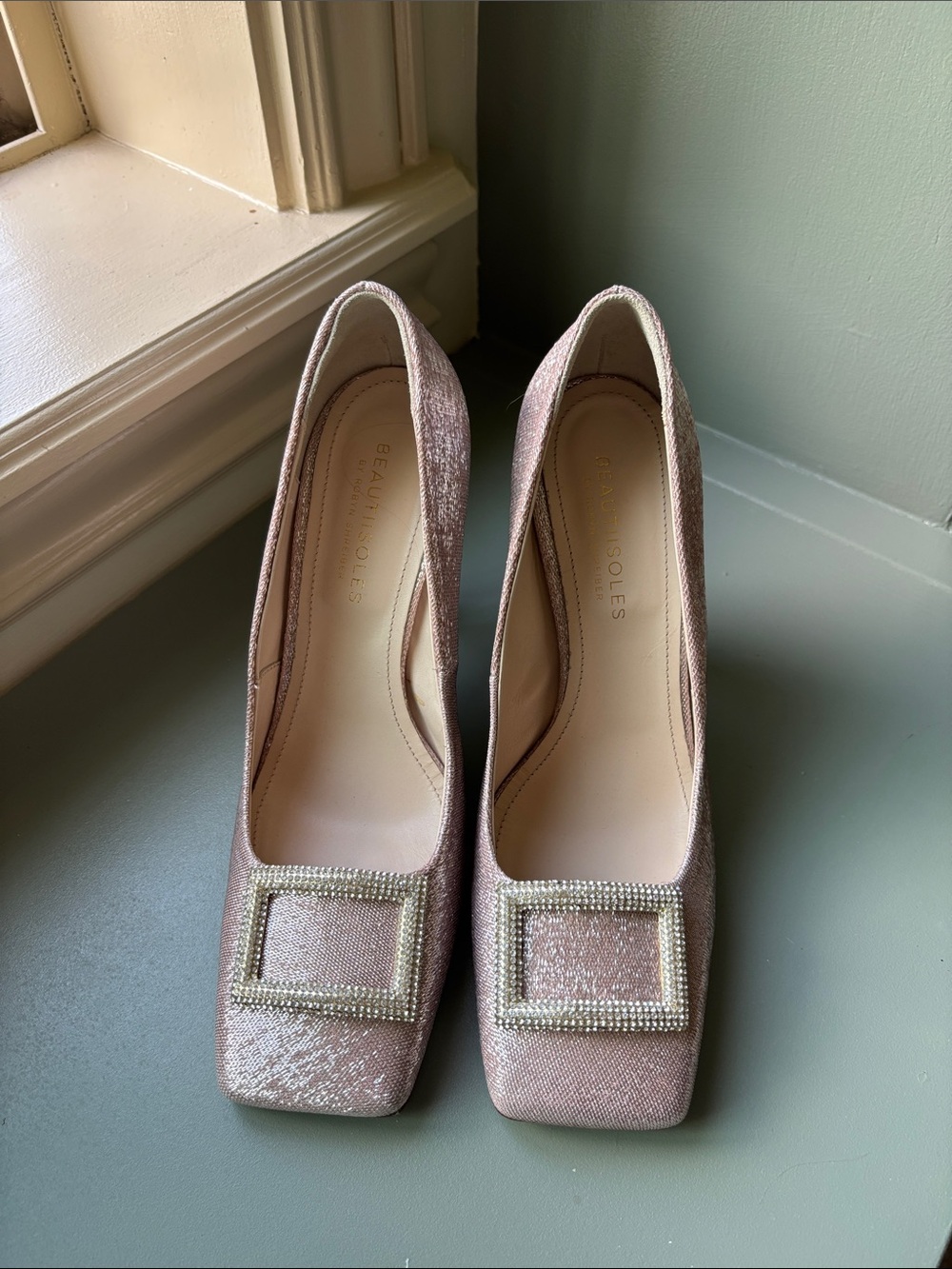 Beautisoles Pink Fabric Heels 10